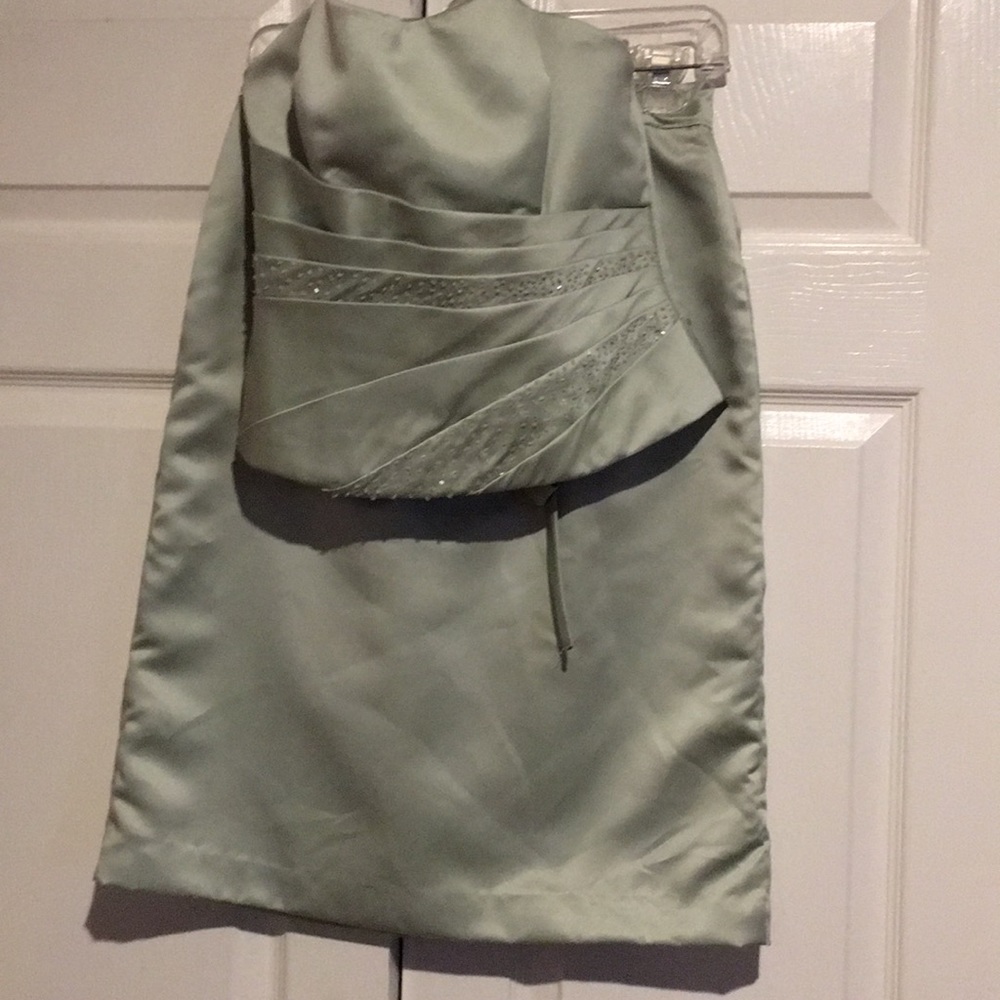 Alfred Angelo lettuce green bridesmaid dress